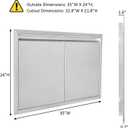 JIE JIN BBQ Access Door 35" W X 24" H Outdoor Kitchen Doors Double Doors Thickened 304 Stainless Steel Outdoor Kitchen Accessories Door for Indoor/Outdoor Kitchen Outdoor Cabinet BBQ Island
