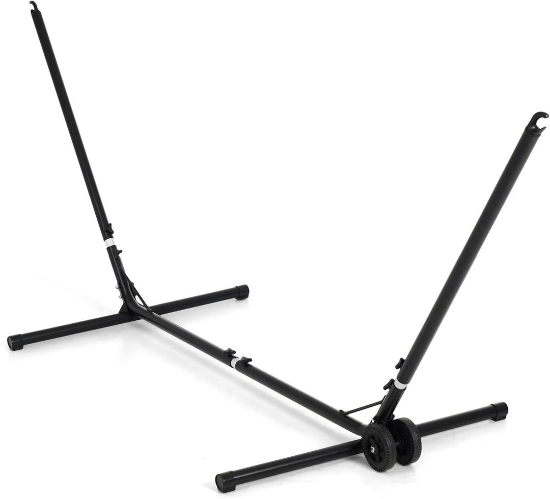 Backyard Expressions Adjustable One Size Fits All Hammock Stand with Wheels