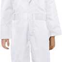 TopTie Kid's Coverall for Boys, Mechanic Halloween Suit Costume, Flight Suit, Mechanic Jumpsuit-White-13/14Y