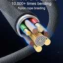 ZBF 100W USB C Magnetic Charging Cable, 2 in 1 Charger Cable for Type C(3 Pack, 4/6.6/6.6FT) 480Mbps Data Transfer, 5A Fast Charging for Phone 17 16 15,14,13 Pro Max, MacBook Pro,Pad,Galaxy S22,Pixel