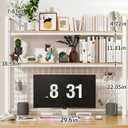 HUATOL 2-Tier Desktop Bookshelf, Multipurpose Wood Countertop Shelf for Computer Desk, Wood Desk Hutch Bookshelf Desk Organizer for Office Home Dormitory, 29.6 * 7.9 * 38 in