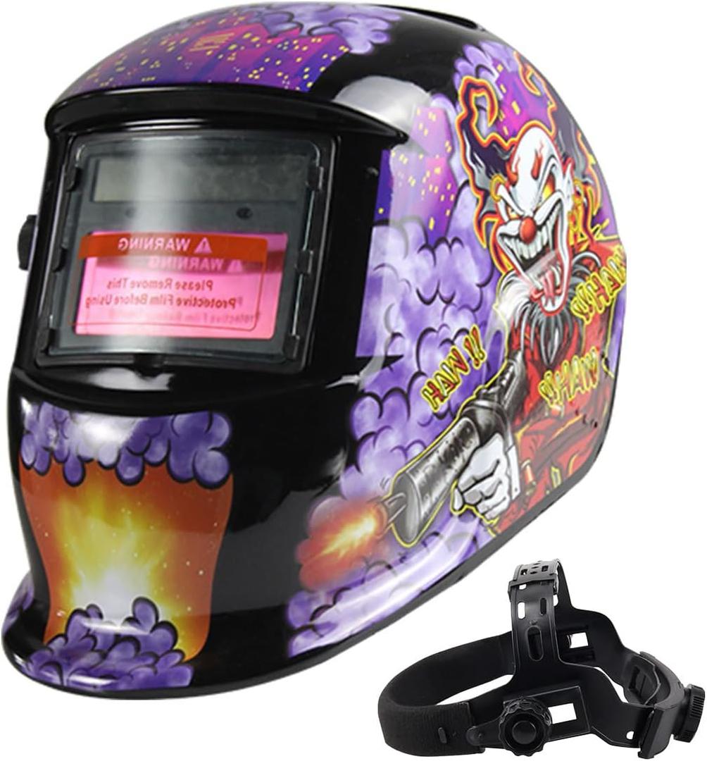 Welding Helmet Auto Darkening Solar Powered with Adjustable Shade 4/9-13 for Tig Mig Arc Weld Mask (Joker)