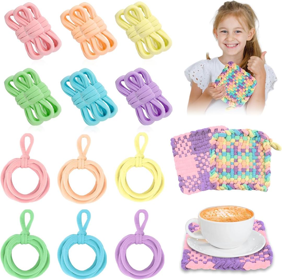 360 Pcs 10 Inch Pro Size Weaving Loom Refill Loops Extra Large Potholder Loom Loops Loom Knitting Loops Craft Loops Weaving Loom for Kids Girls Ages 6-7 8-9 Adults Gift DIY Supplies Morandi Colo