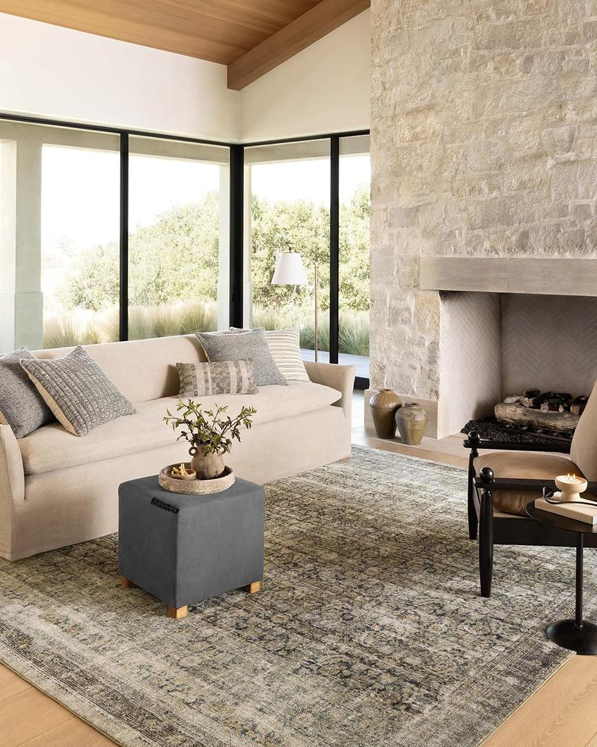 Loloi Amber Lewis Morgan Collection MOG-02 Navy/Sand 8'-3" x 11'-3" 38" Thick Area Rug feat. CloudPile, Neutral, Room Dcor, Vintage Inspired, Livingroom, Bedroom, Dining Area