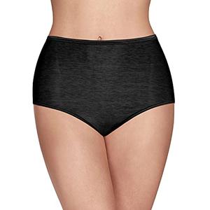 Vanity Fair Women's Illumination Brief Panties (Regular & Plus Size), Plus Size - Midnight Black, 9