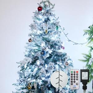 Cluster Lights Christmas 400 Led Fairy Lights Green Wire 49FT Twinkle Lights with Remote 8 Modes String Lights Timer Plug in Firecracker Fairy Lights for Outdoor Valentines Day Decorations,Cool White