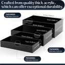 3 Pack Extra Large Acrylic Buffet Risers - 14, 12, 10 Black Display Stands with Hollow Bottoms, Cube Riser Boxes Nesting for Dessert Food Catering Buffet Display Party Supplies
