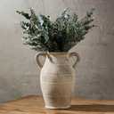 Emotionally Grounded Vase, Vaseking Large Ceramic Rustic Vase with 2 Handles, 9.8 inch Minimalist Decorative Farmhouse Tall Vases for Home Decor, Living Room, Enterway, Table Decoration, Gray