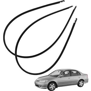 Roof Drip Molding Weather Stripping Compatible with 2001-2005 Honda Civic ES Sedan 4D DX/EX/GX/LX Replaces 74306-S5A-J01 74316-S5A-J01 Left & Right Side Rubber Seal Trim Set