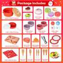 Christmas Advent Calendar Gifts for Kids, Commodum Kids Wooden Play Cooking Set, Pretend Play Kitchen Accessories Toys, 24 Days Countdown Xmas Surprise Holiday Toddlers Girls Gifts Ages 3+