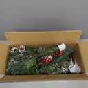 Juegoal 2 Pack Pre-lit Christmas Tree Urn Filler, Lighted Artificial Xmas Pine Trees with Tripod Stake, 8 Modes & Timer, Battery Powered Outdoor Light Up Planter Filler Festival Holiday Decor