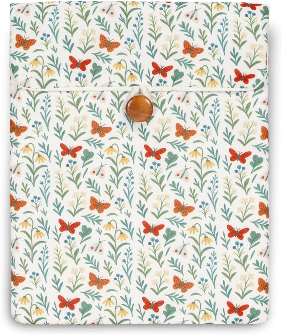 6-7 inch Kindle Sleeve Pouch for 6.8"-7" Kindle Paperwhite 2024, 6" Kindle 2024/2022, Colorsoft, Oasis, Cotton-Padded Envelope Sleeve Case with Stylish Printed for Most E-Readers, White