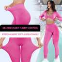 POWERASIA Ignite Hidden Scrunch Butt Lifting Leggings for Women Tummy Control Yoga Pants Boom Booty Lift Workout Legging (Pink, L)
