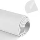 Neoprene Sponge Rubber Foam Sheets with Adhesive Backing, 12" x 60" x 1/8" White Foam Roll Insulation Board Soundproof Neoprene Mat, Great for Cosplay Padding, DIY, Gaskets, Costume, Crafts