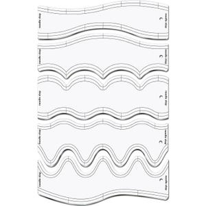 5 Pcs Quilting Ruler and Templates 10.24 Inches Waves Ruler Acrylic Quilting Templates for Machine Quilting Free Motion Quilting Stencils Wavelengths Sewing Rulers for Patchwork Splicing