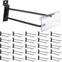 Oudain 8 Inch Slatwall Hooks with Label Holder, 100 Pcs