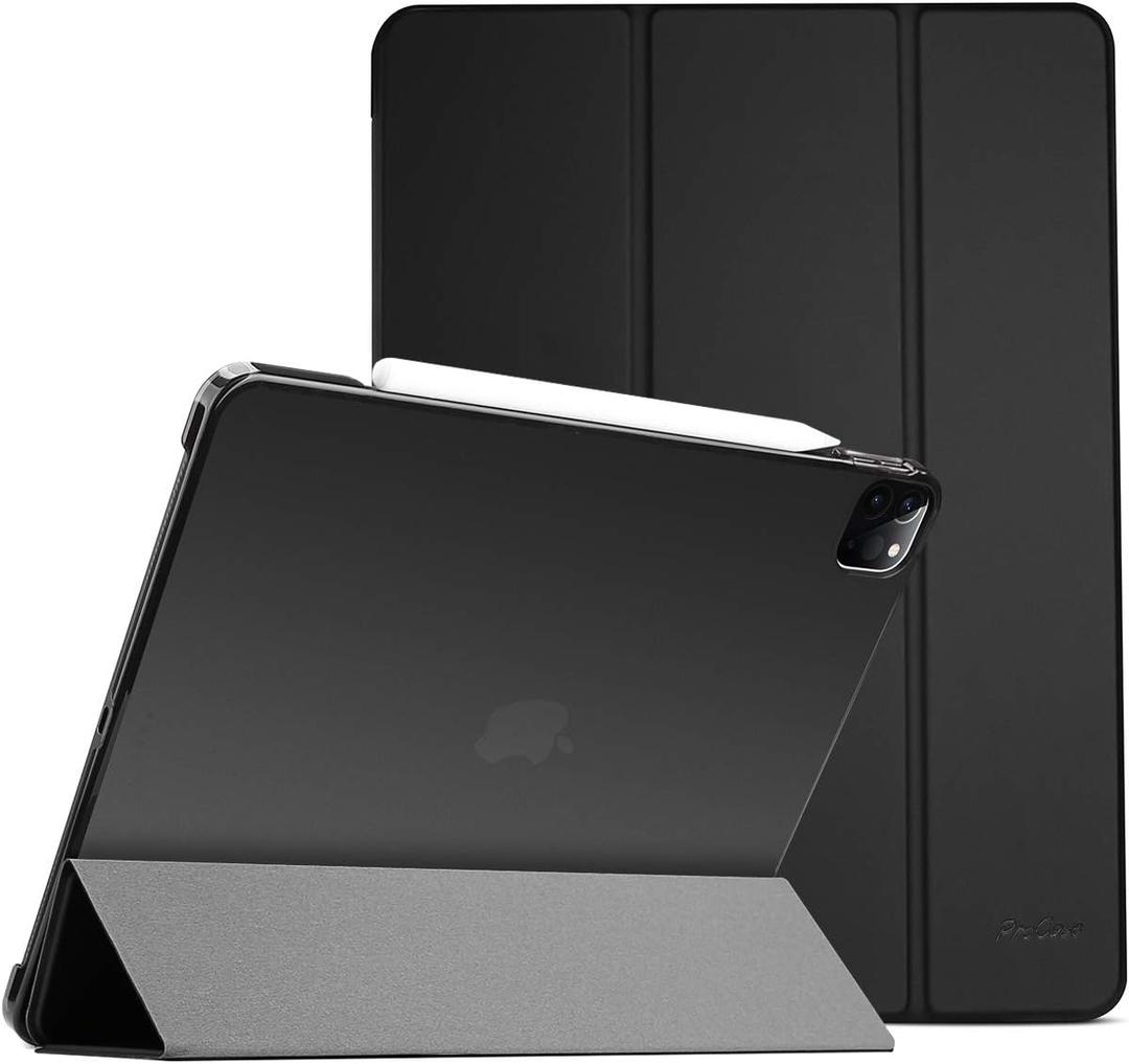 ProCase for iPad Pro 11 Inch Case 2022/2021/2020/2018(4th/3rd/2nd/1st Generation), iPad Pro 11" Slim Stand Hard Back Cover Shell Smart Folio Compatible with Penci/Support Auto Wake/Sleep -Shadowblack