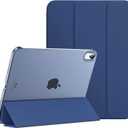 MoKo Case for iPad (A16) 11th Generation 11 Inch 2025, iPad 10th Generation 10.9 inch 2022, Slim Stand Protective Cover with Hard PC Translucent Back Shell Cover, Support Touch ID, Navy Blue