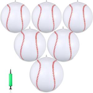 Zhanmai 6 Pack Inflatable Baseball 16 Inch Blow up Beach Ball Large Sport Pool Ball with Pump for Adults Teens Gift Summer Outdoor Party Decorations