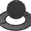 8835 Round Grill Grate w/8834 Grill Griddle for Weber Platinum 22" Kettle Grills, Heavy-Duty Replacement Grill Grate for Weber Gourmet BBQ System Hinged Grate, for Recteq Bullseye Grills