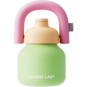 CHAKO LAB Water Bottle with Straw and Carry Handle | Wide Mouth vacuum insulated stainless steel Bottles | Reusable, leak-proof and BPA-free | 33oz(Green&Orange)