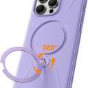 TORRAS 360 Spin Stand for iPhone 16 Pro Case, Fit for Magsafe, Hard PC Mil-STD Protective Scratch-Resistant Case for iPhone 16 Pro Phone Case, Ostand Spin, Violet Purple, 6.3 inch
