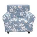 Stretch Couch Covers, Floral Printed Sofa Covers,2 Piece Armchair Slipcover with Separate Sect Cover,Washable Sofa Slipcover, Pet Friendly Furniture Protector Fit for Home (Armchair,White Leaves)