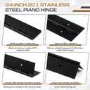 Zonon 2 Pack Heavy Duty Piano Hinge 24'' x 3 '' Width 0.060'' Thick, Black