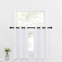 NICETOWN Pure White Valances for Basement - Home Fashion Grommet Top Design Kitchen Curtain Tiers for Half Small Window/Camper RV/Thanksgiving (2-Pack, W29 x L36 1.2 inches Header Each Panel)