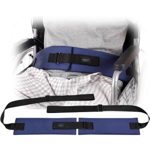 Wheelchair Seat Belt Cushion Harness Straps Medical Patients Positioning Restraint Soft Padded Safety Easy Release Adjustable Front Latch Buckle (Front Open)