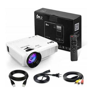 DR.J Upgrade 4Inch Mini Projector 170" Display - 40,000 Hours LED Full HD Video Projector 1080P Supported, Compatible with Roku Stick, Fire TV Stick, HDMI,VGA,USB,AV,SD,PS4, Outdoor Projector