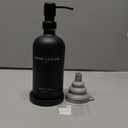 Black Glass Lotion Dispenser with Pump by Brighter Barns - Hand Lotion Dispenser Bathroom Set & Tray - Modern Bathroom Decor in Airbnb, Apartment Rental Properties, Guest House, Hotel Lobby (Black)