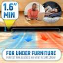 Powerful Magnetic Air Vent Extender for Floor Under Furniture - Sturdy & Durable - Super Strong Neodymium Magnets (Upgraded Patented Design) - 1.6" (H) x 14.5" (W) x Adjustable 13” to 38” Max Length