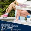 Pembrook Knit Diabetic Socks for Men & Women - 6 Pairs, Wide Non Binding Neuropathy Socks for Women, Smooth Toe Seams