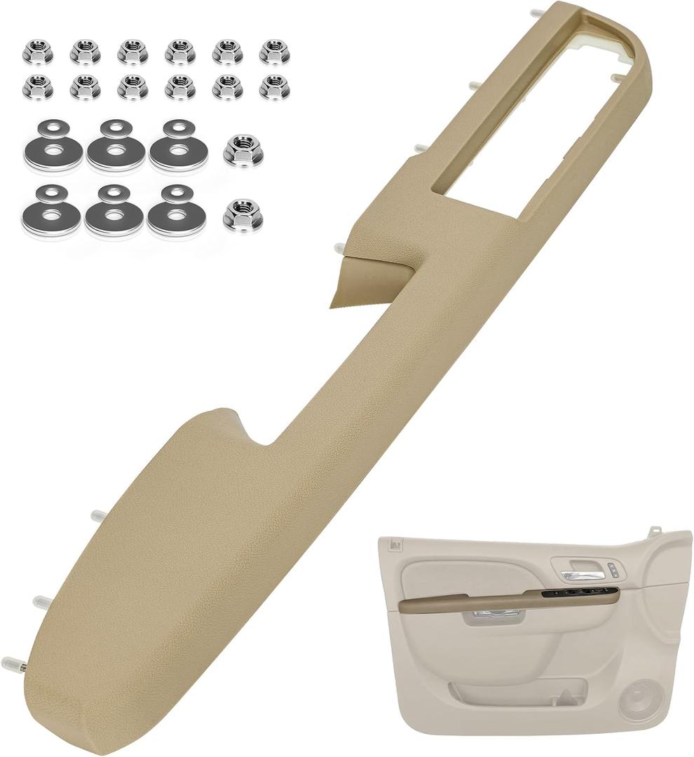 80995 Front Left Driver Side Armrest Repair Kit for 2010-2014 Chevy Suburban Tahoe Avalanche & GMC Yukon Interior Door Panel HandleDoor Release Handle is Above Door ArmrestBlack,GM 84127280 -Puzau