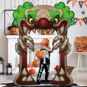 70" H Halloween Evil Clown Archway Cardboard Cutout Stand up Scary Decorations Clown Open Mouth Arch with Claws Life Size Photo Props for Halloween Circus Backdrop Party Supplies