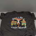 Noffish Women Don't Be A Salty Heifer T-Shirt Loose Popular Short Sleeve Funny Cow Shirt (Grey, 2XL)