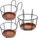 YARNOW Hanging planters for Outdoor Plants Sets of 3 Over Deck Rail Planter Hanging Flower Pot Holder