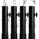 Table Legs Extensions for Straight/Bent Folding Tables, Metal Folding Table Leg Extenders, Rubber Base for More Stability, 2-Level Height Adjustable Furniture Risers (3.6"/ 5.2"(4 Pack))