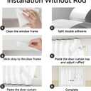 Vatge Front Door Sidelight Curtains with Magic Tape - 12x72 Door Window Covering, 50% Sunlight Blocking French Curtain, 1 Panel, W12 x L72, Pure White