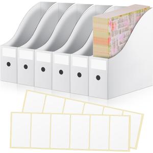Thenshop 6 Pcs Scrapbook Paper Storage 12 x 12 Paper Storage Organizer with Tabs Foldable Scrapbook Cardboard Holder Bin for Vinyl Sheet File