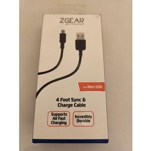 Zgear 4 Foot Sync & Charge Cable For Micro Usb