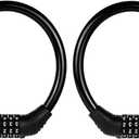 CUIWEI Bike Lock Cable, Heavy Duty Anti Theft Bicycle Lock Chain Portable Code Lock Cable Combo Bike Locks, 4 Digit Security Resettable Combination Lock Bicycle Cable Locks for Bike 16 inches 2 Pieces