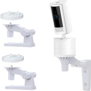 Wall Mount Only Compatible with Ring Pan-Tilt Indoor Cam (2024 Release), 180°Adjustable Camera Mounting Bracket for Indoor/ Outdoor to Get The Best View, Replacement for The Fixed Original Stand, 2 Pack