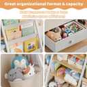 HAVLOTII Kids Bookshelf and Toy Storage - Book Shelf for Kids Rooms, Toddler Bookshelf Baby Bookcase for Nursery, Montessori Toy Organizer, Burlywood
