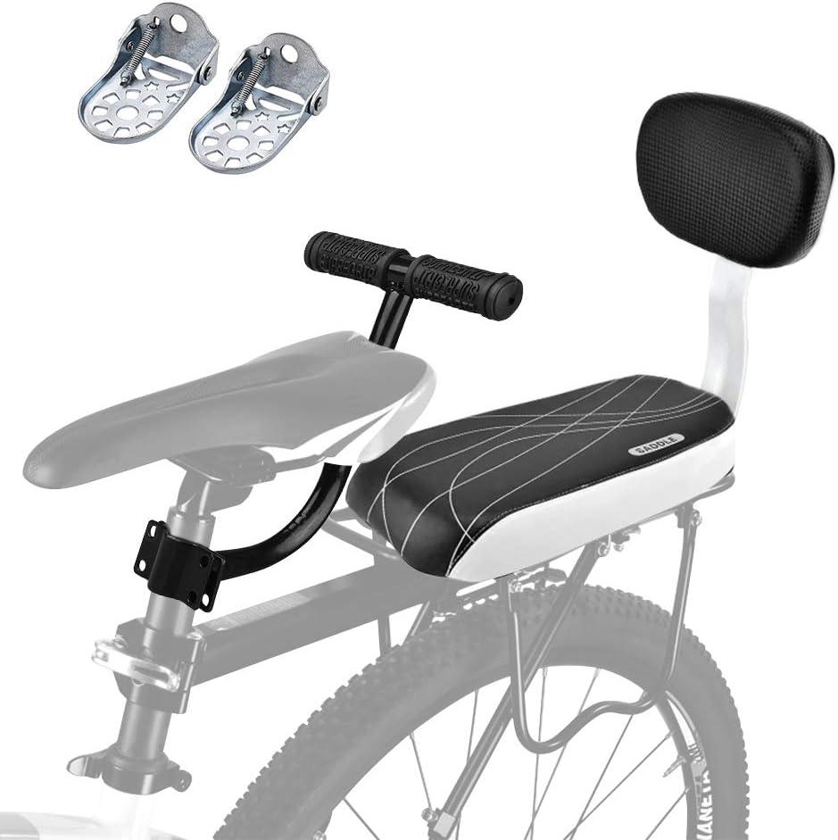Rear Seat, Child Safety Cushion Back Seat Armrest Set Child Carrier Cycling Seat Handrail Rear Feet Pedals with Footrest Sets Accessory
