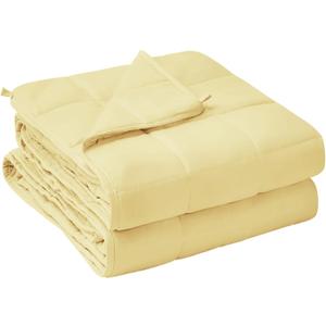 yescool Weighted Blanket for Adults (20 lbs, 60 x 80, Yellow) Cooling Heavy Blanket for Sleeping Perfect for 190-210 lbs, Queen Size Breathable Blanket with Premium Glass Bead, Machine Washable