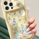 Toycamp for iPhone 13 Pro Case 6.1 Inch - Women Girls Cute Phone Cover Duck with Sliding Camera Cover Pretty Girly Glitter Aesthetic Design Flowing Liquid Quicksand Phone Case for iPhone 13 Pro