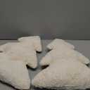 Lanpn Christmas Tree Pillows Set of 2, Snowflake & Tree Christmas Decoration Winter Soft Cute 3D Shaped Xmas Tree Throw Cushion for Sofa Bedroom Xmas Decor (18x16 inch, Beige)