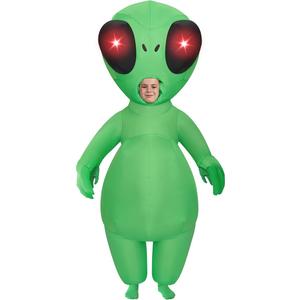 Spooktacular Creations Kids Inflatable Costumes with Light Up Eyes, Full Body Alien Blow Up Costumes, Green Inflatable Suits for Halloween Cosplay Alien Themed Parties